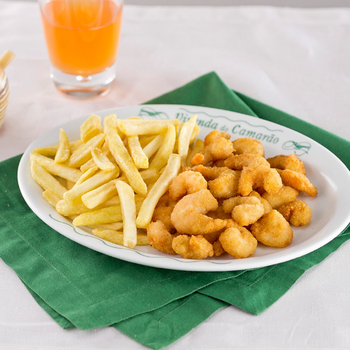 Camarão Empanado com Batata Frita
