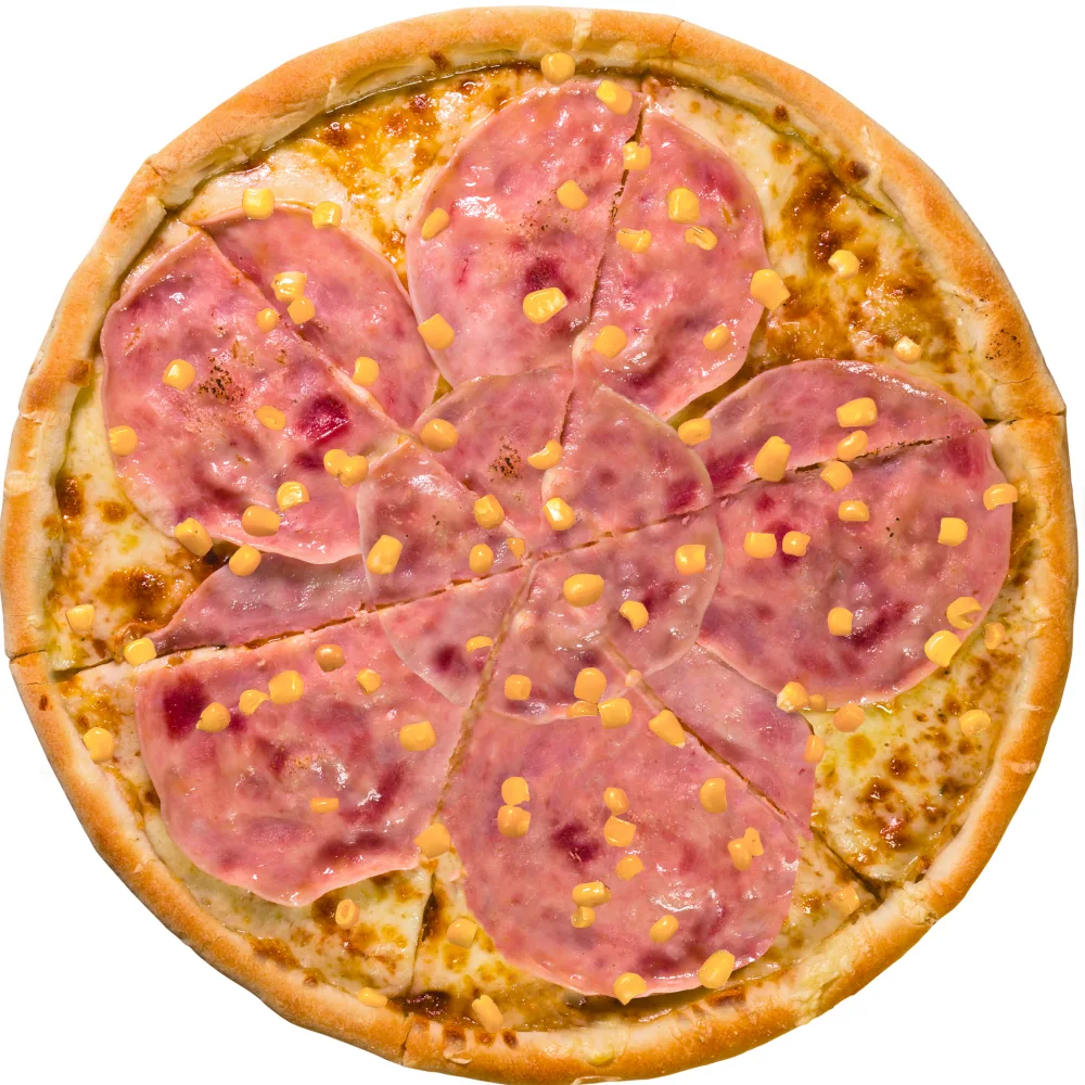 [V] 13. Ham and Corn Pizza