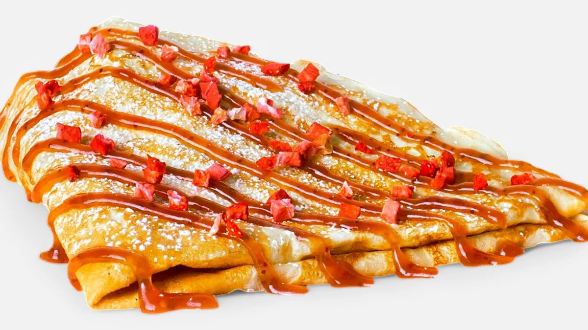Sukker og jordbærmarmelade Crepe