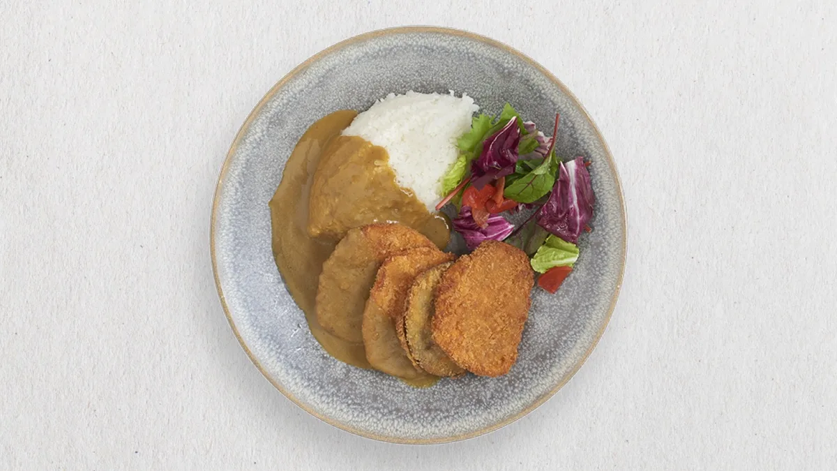 Katsu curry yasai | bataty, baklažán, maslová tekvica (vg)