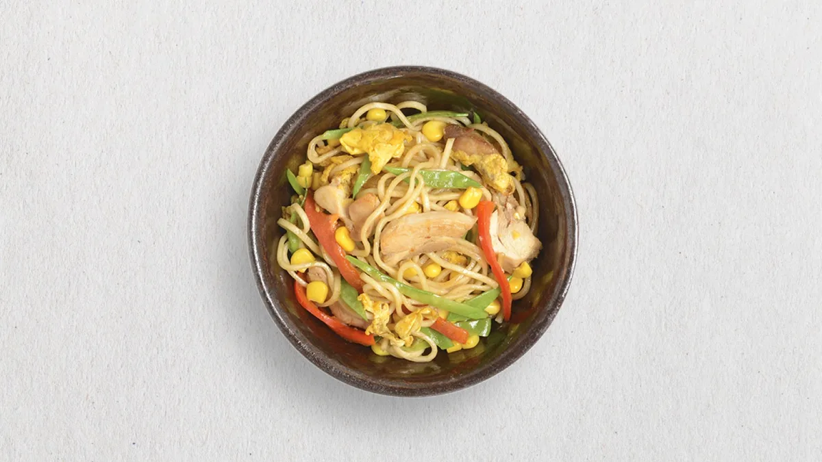 Mini chicken yaki soba