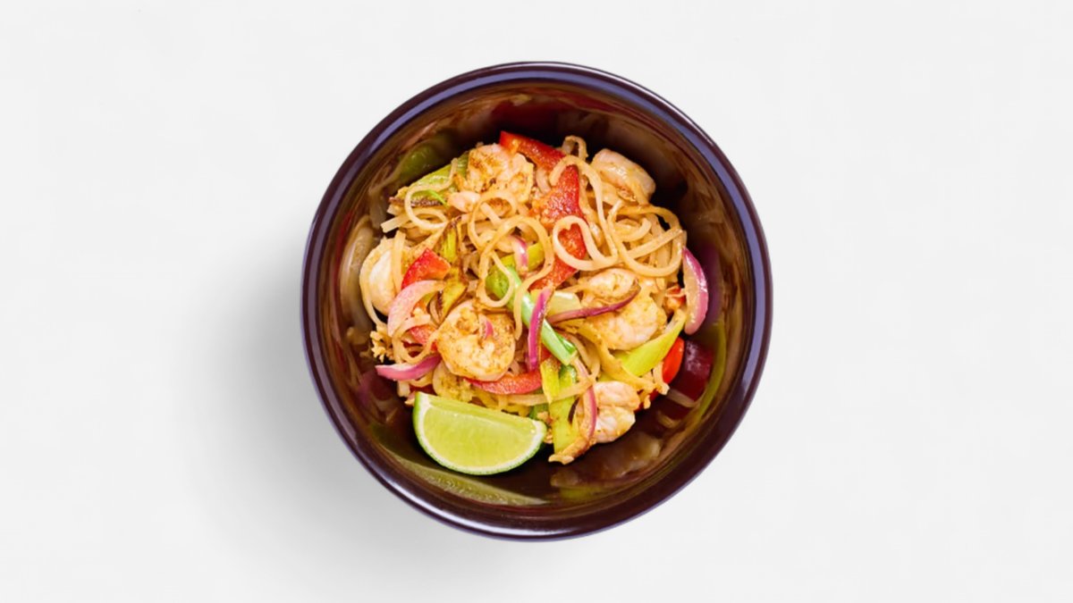 Mini prawns pad thai