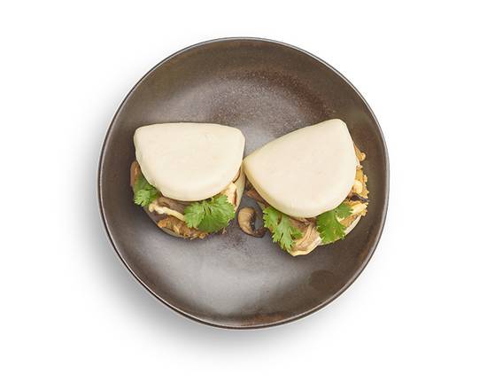 mixed mushroom and panko eggplant bao (v)