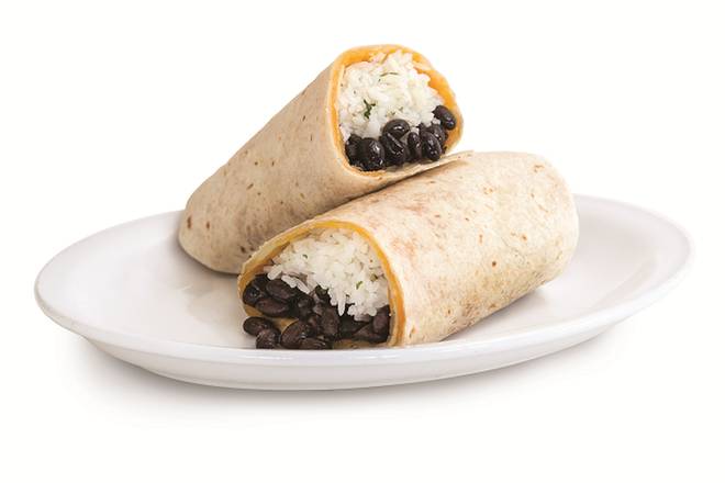 "Black Bean, Rice, and Cheese Burrito"
