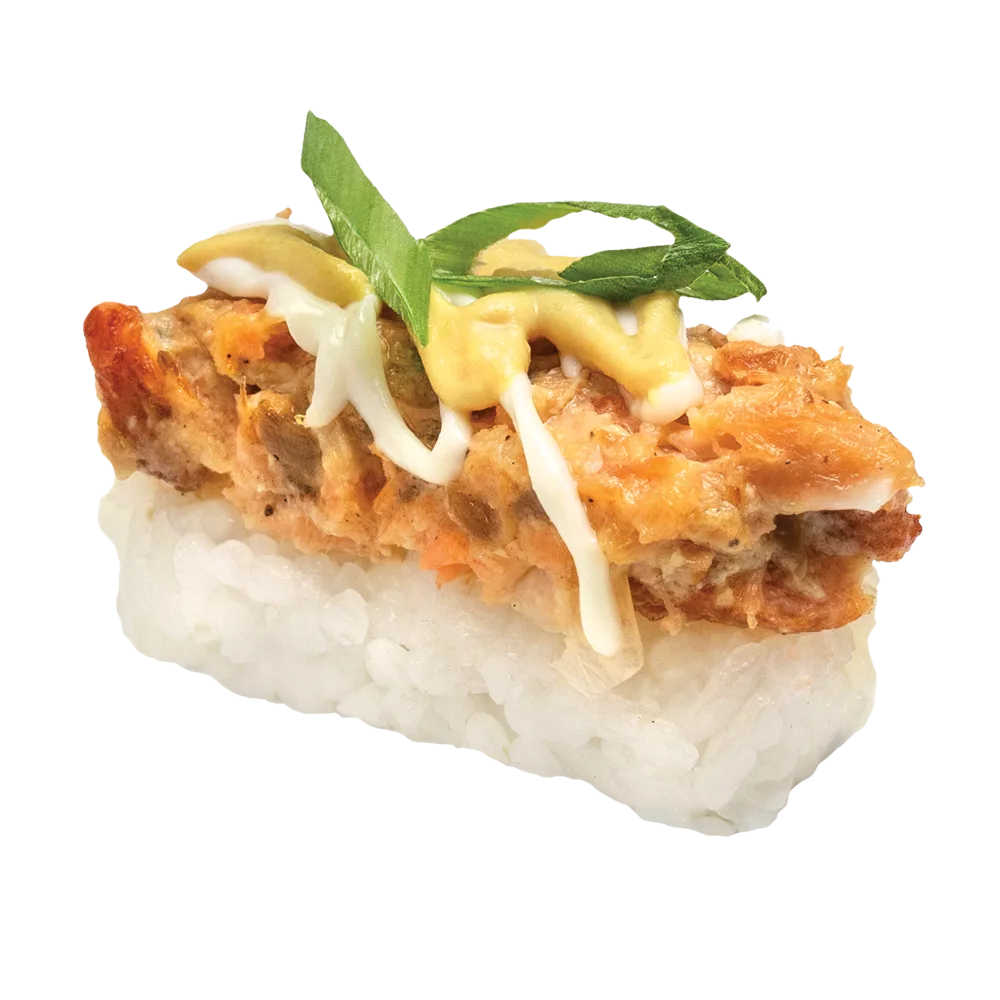 Gomai (ropogós lazactepertő) nigiri