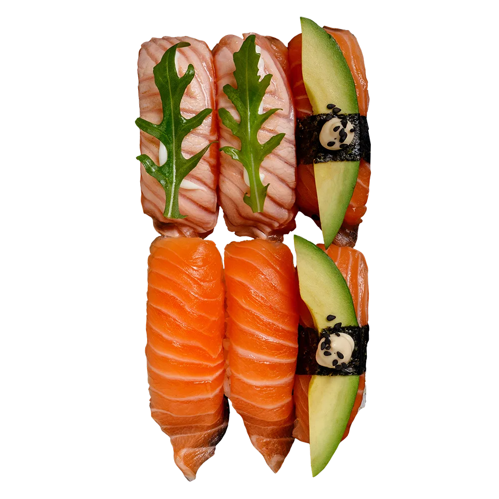 Gourmet sake nigiri válogatás (6 db) 🌶️