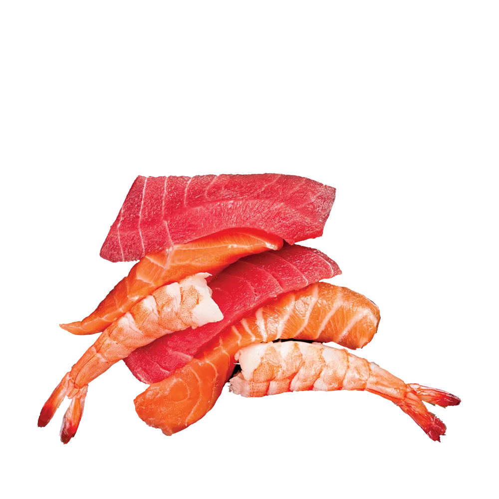 Vegyes sashimi zöldsaláta ágyon