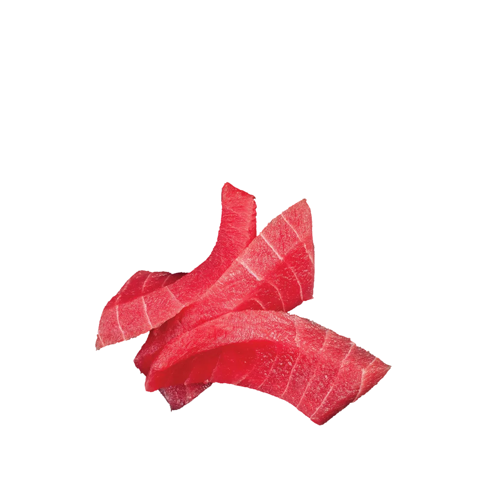 Vöröstonhal sashimi zöldsaláta ágyon