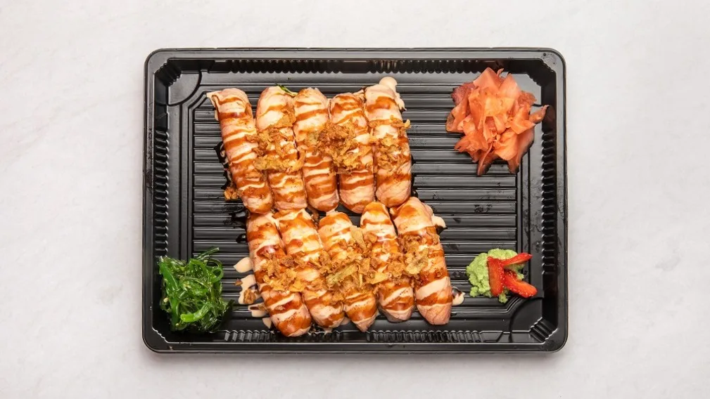 19. Flame Grilled Lax Räka Special (12 bitar)