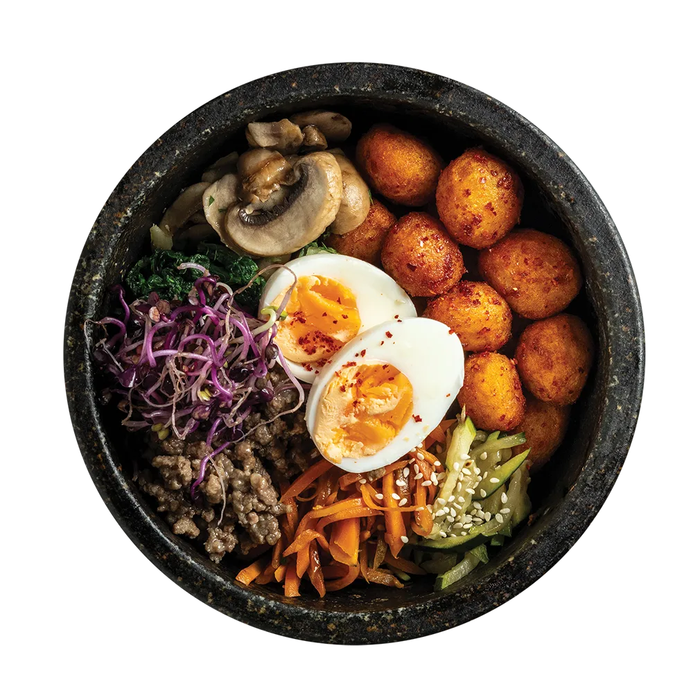 Burgonyás bibimbap