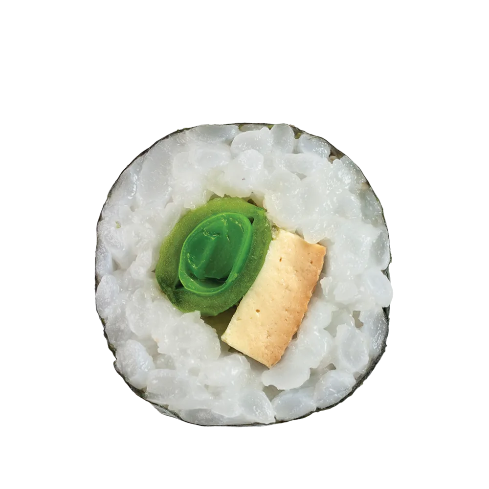 Cukorborsó, füstölt tofu maki