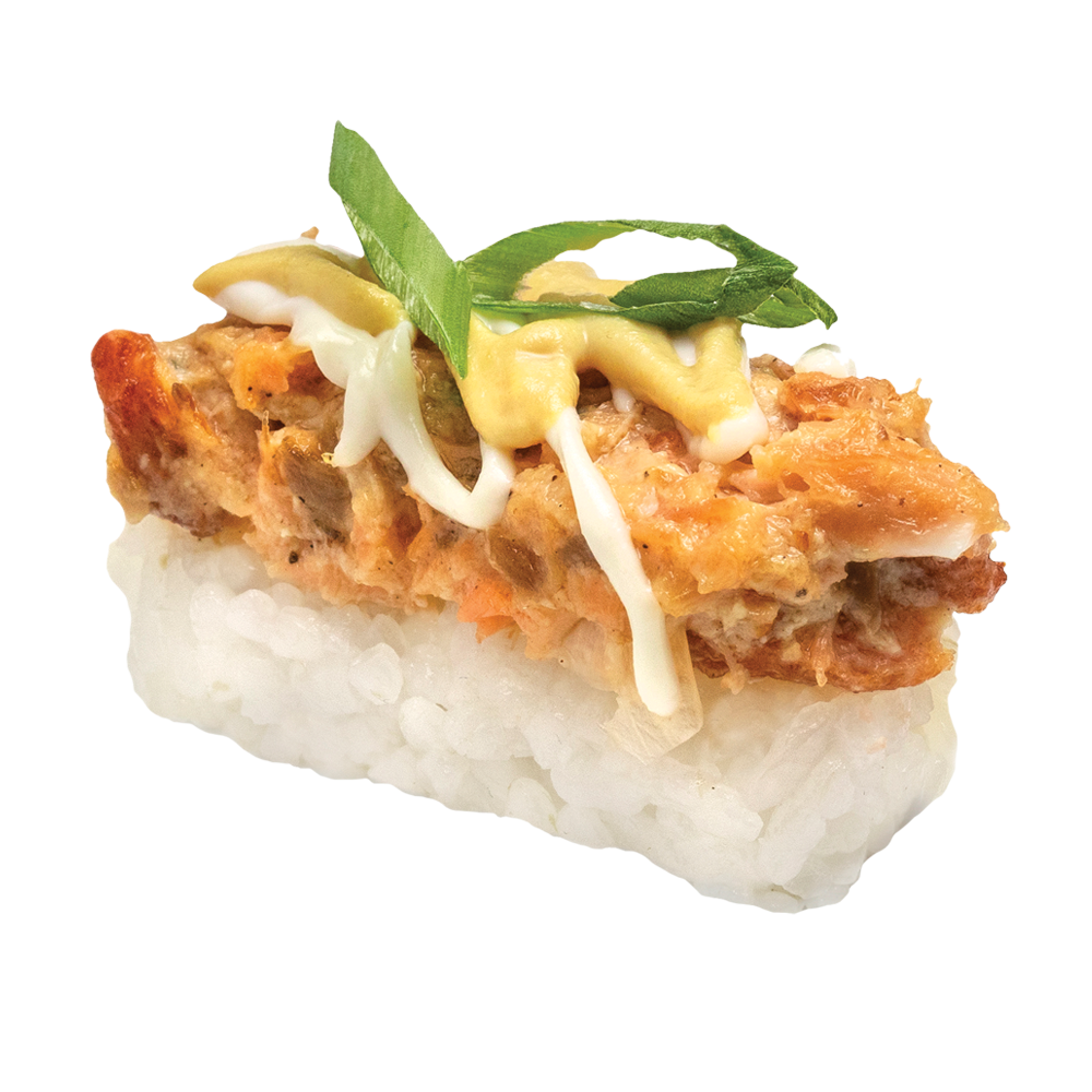Gomai (ropogós lazactepertő) nigiri