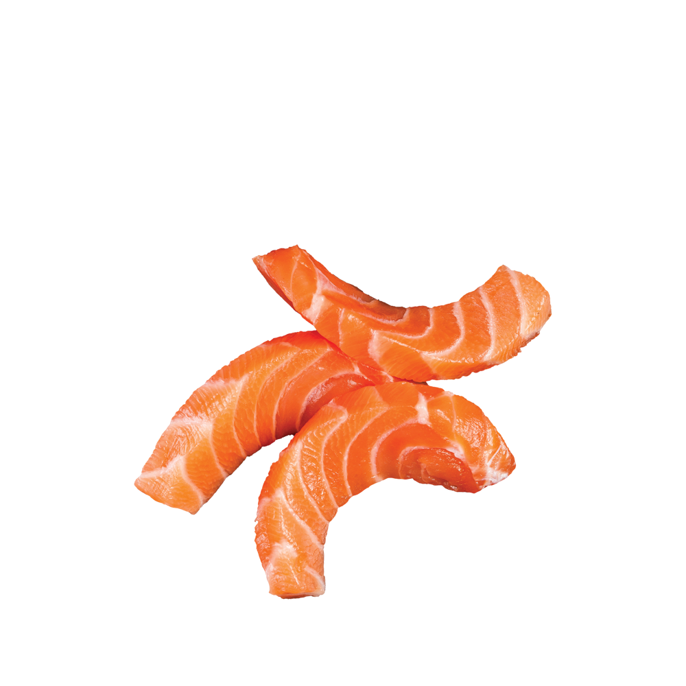 Lazac sashimi zöld saláta ágyon