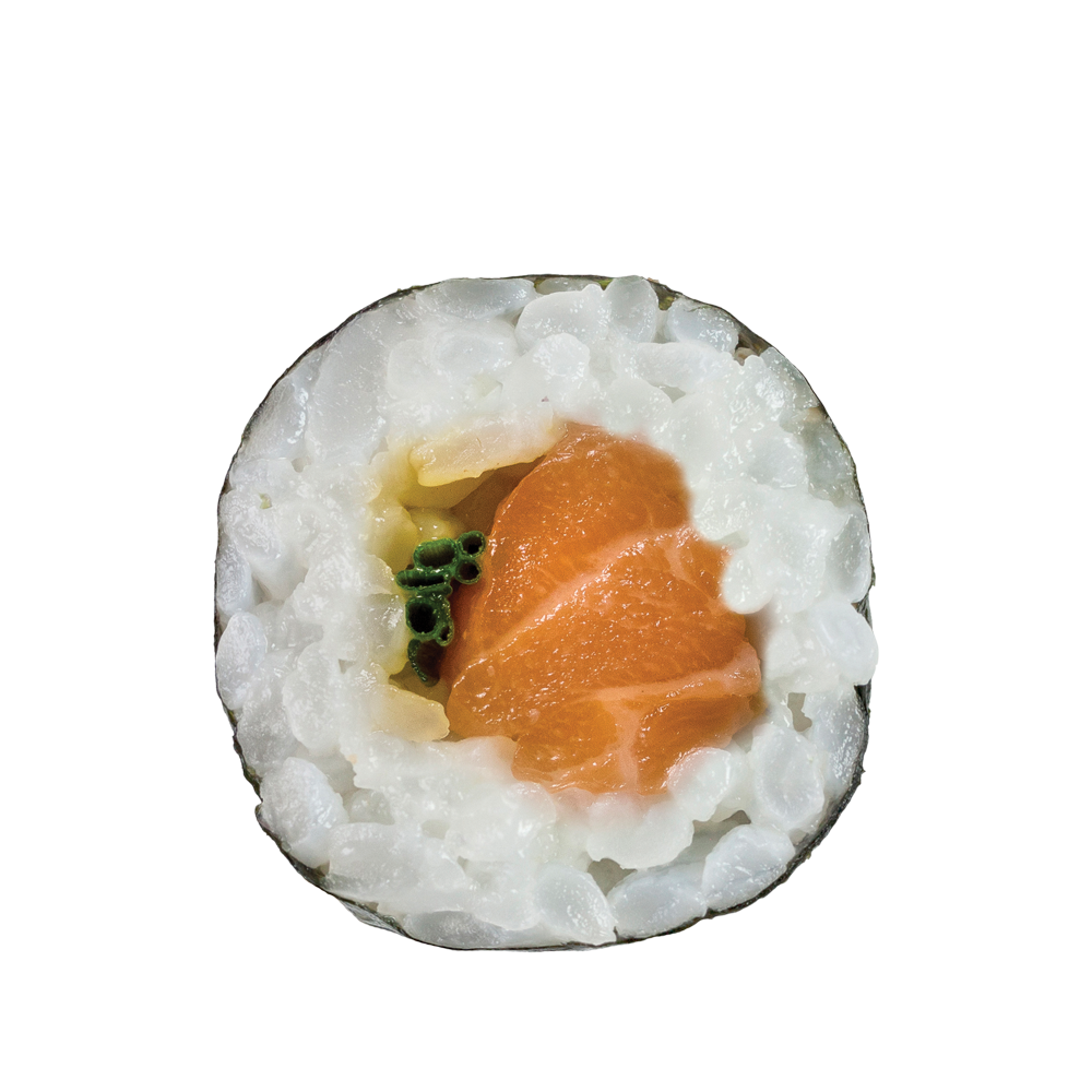 Lazac, snidling, teriyaki szósz maki