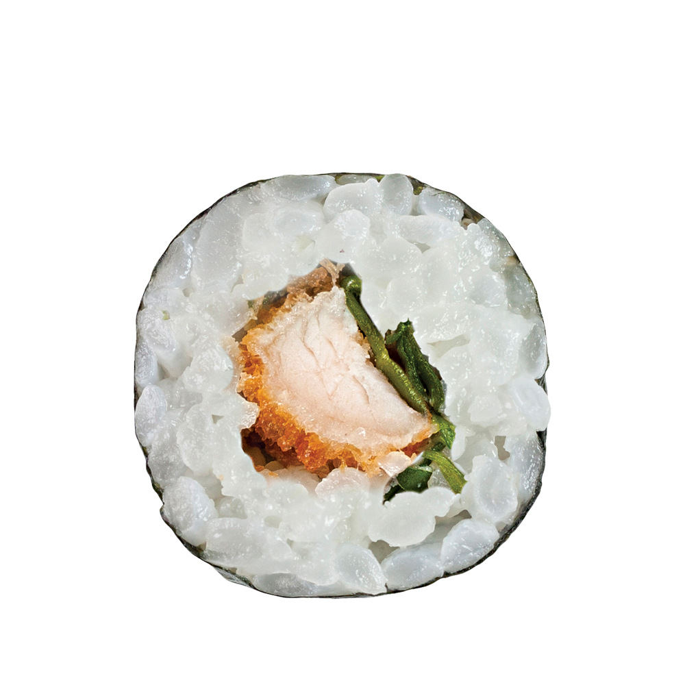 Panko csirkemell, sajtkrém, rukkola maki