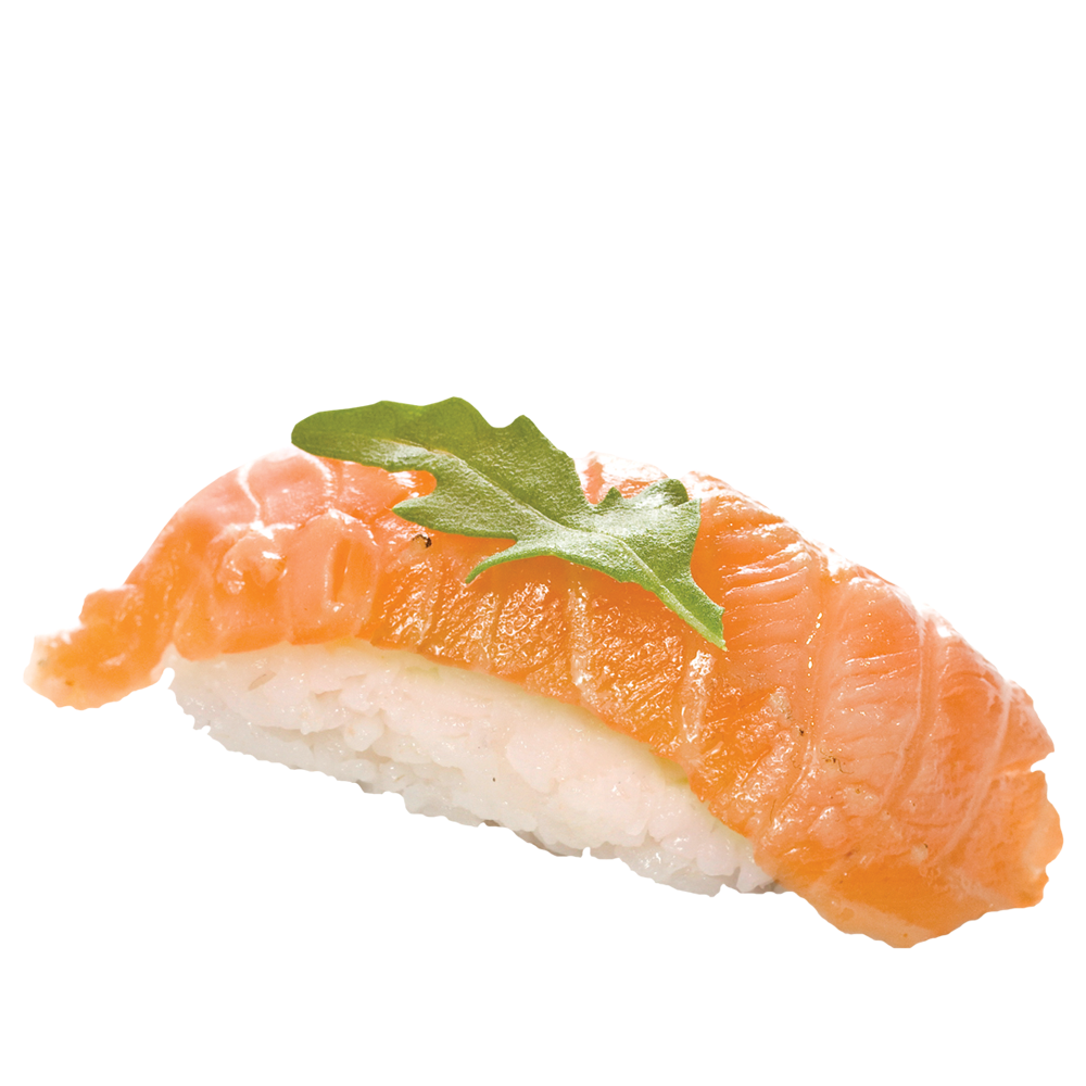 Pirított lazac, rukkola nigiri