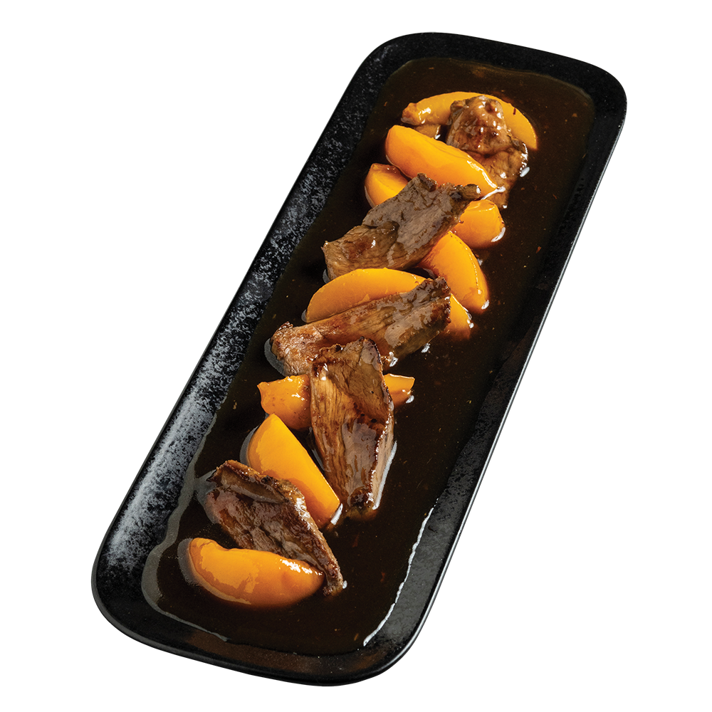 Szójás barackkal pirított sous vide kacsamell