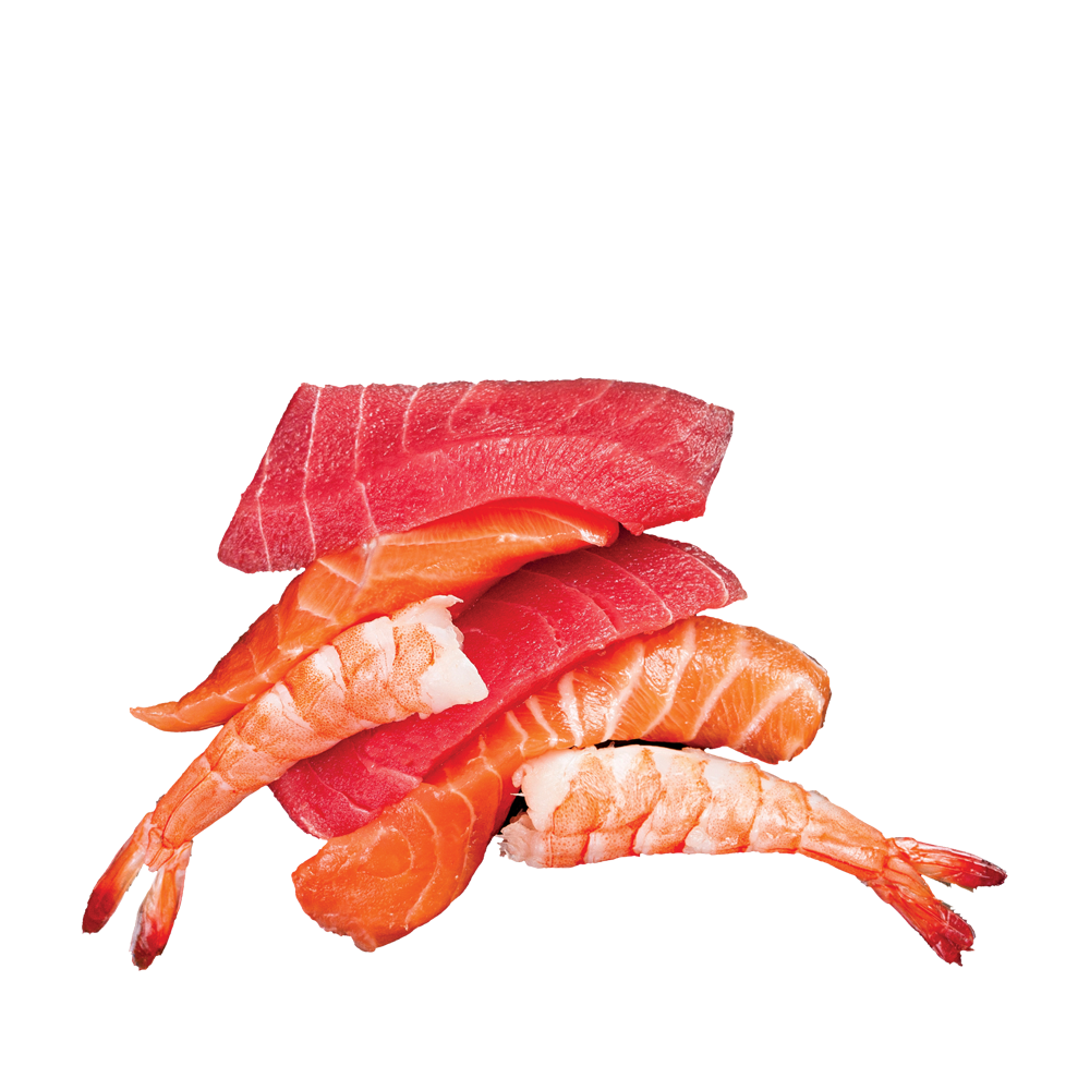 Vegyes sashimi zöldsaláta ágyon