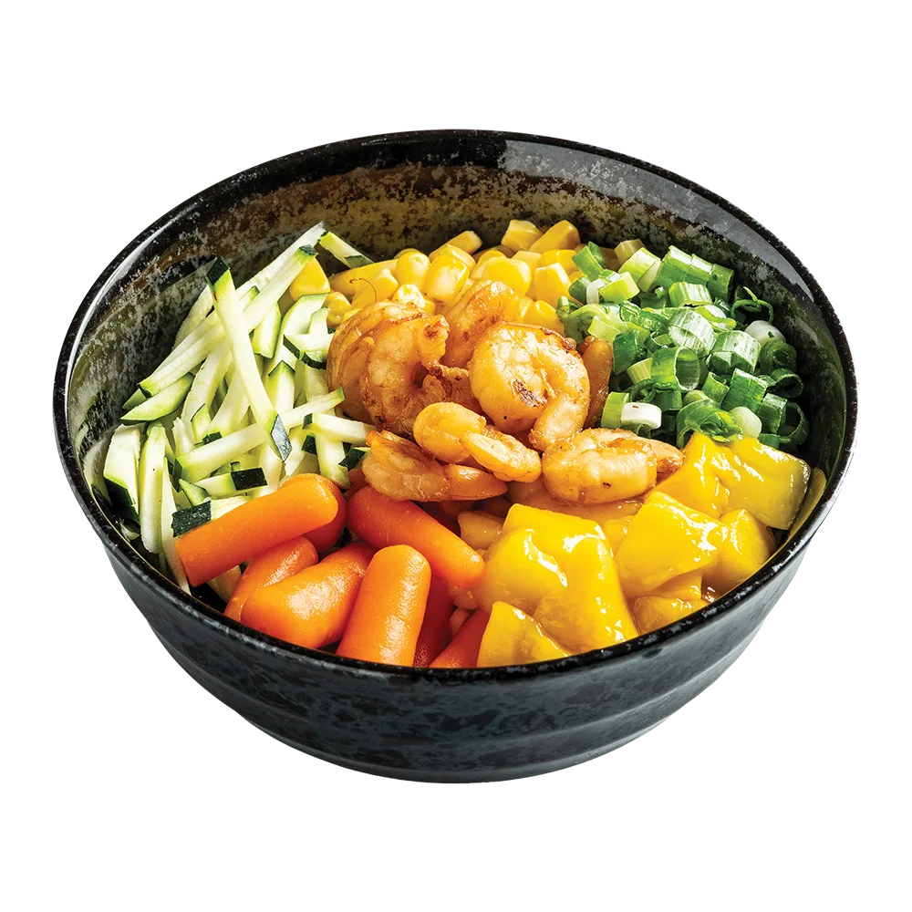 Wasabi poké - pirított pácolt garnélarákkal