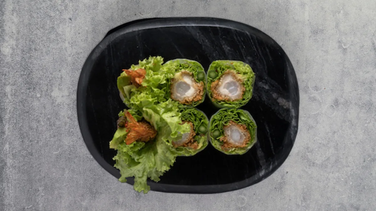 Rispapir m. Tempura Reje (6 stk)