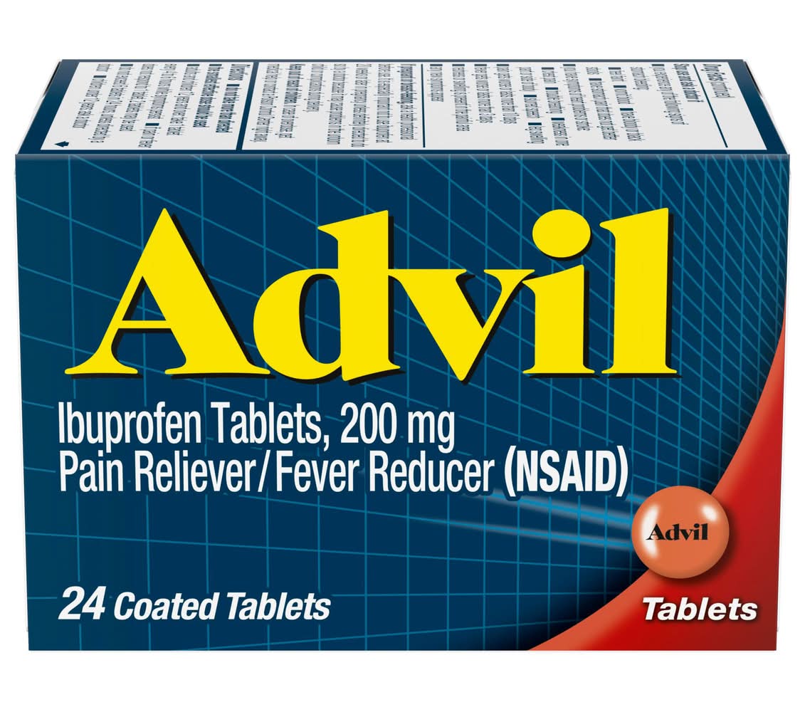 Advil Ibuprofen Pain Reliever Coated Tablets (24 ct)
