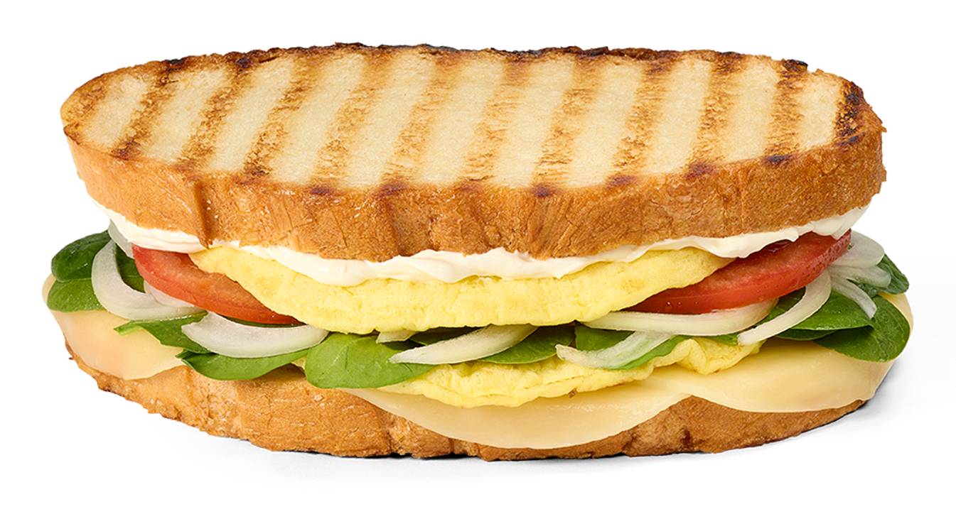 Cheesy Veggie and Egg Omelet Breakfast Panini