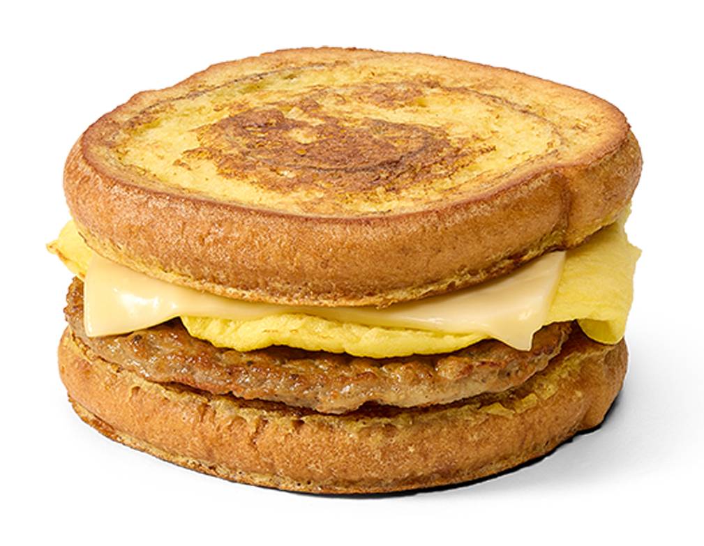 Egg Omelet and Sausage French Toast Sandwich