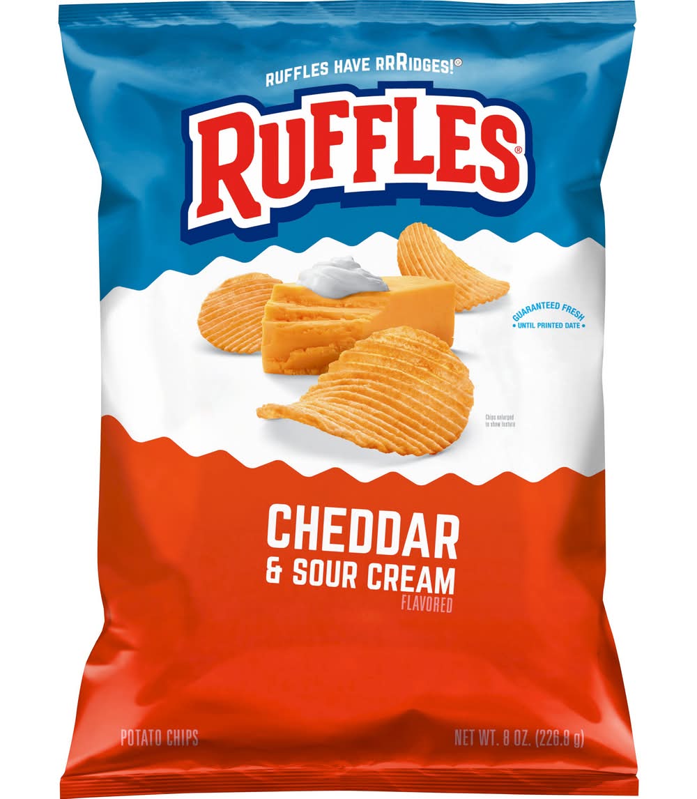 Ruffles Potato Chips, Cheddar and Sour Cream (8 oz)