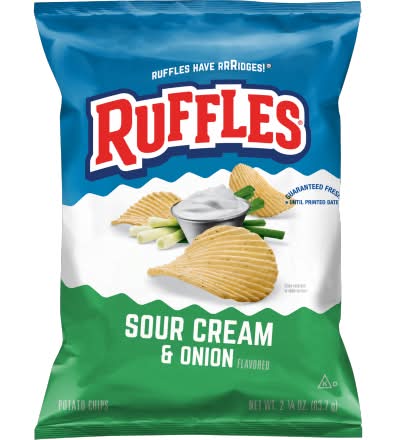 Ruffles Potato Chips, Sour Cream and Onion (2.25 oz)