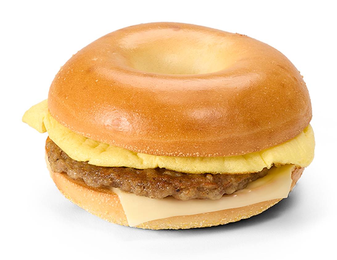 Sausage and Egg Omelet Bagel Sandwich