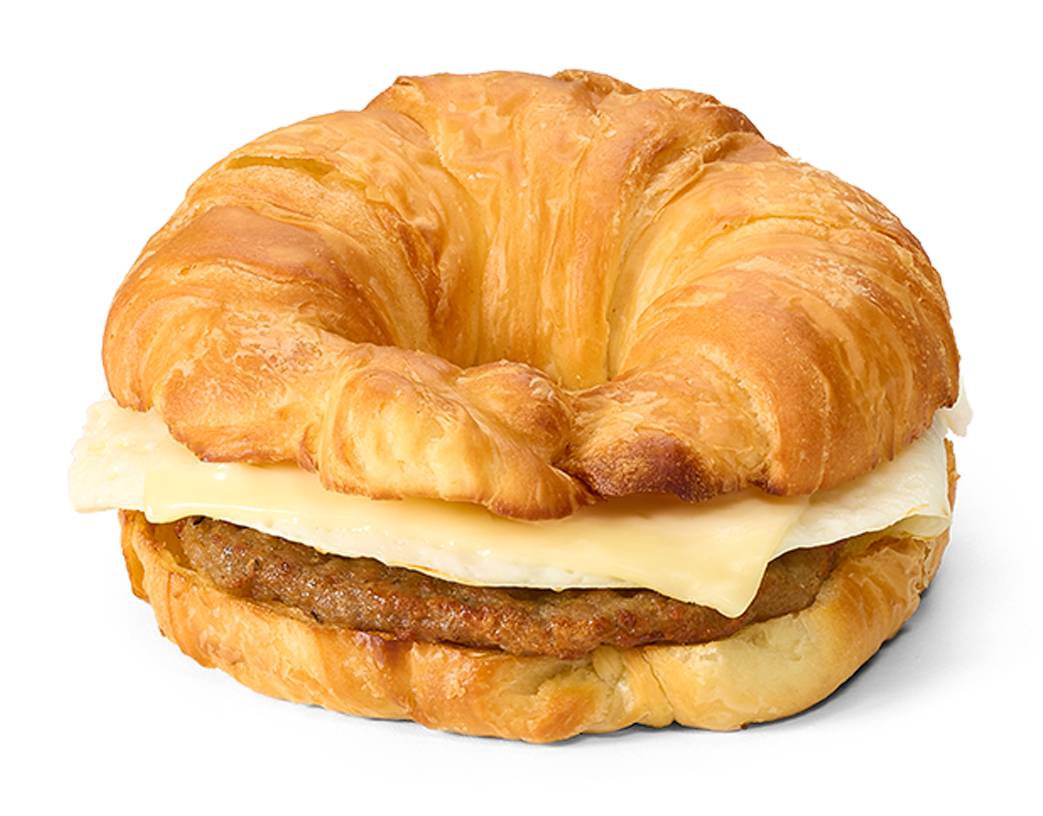Sausage and Egg White Omelet Croissant Sandwich