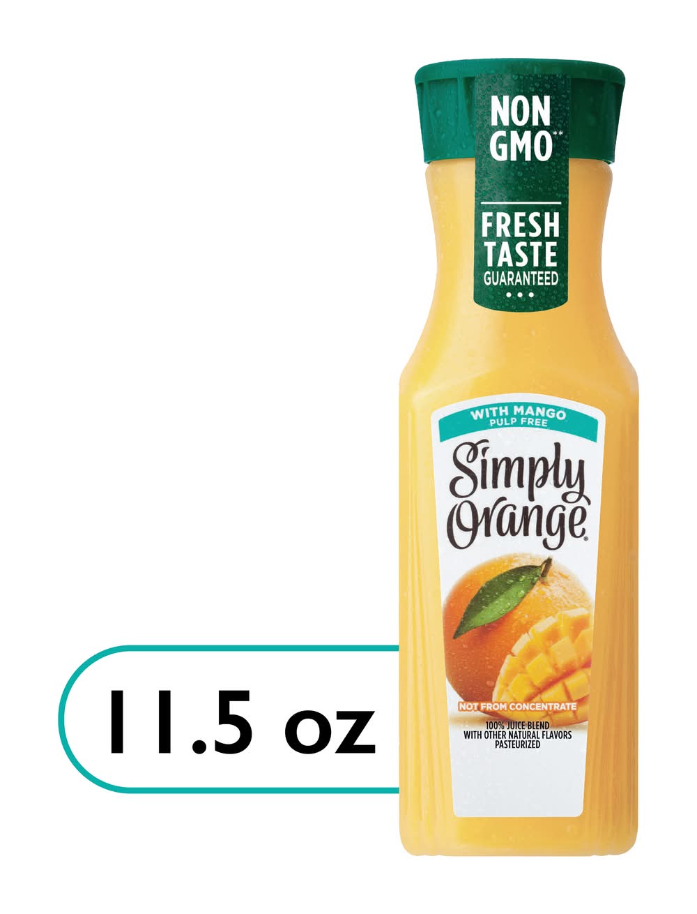 Simply Fresh Taste Pulp Free 100% Juice Blend, Orange Mango (11.5 fl oz)