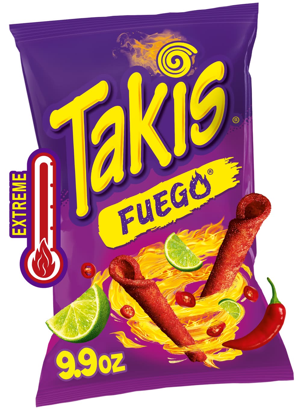 Takis Fuego Tortilla Chips, Hot Chili Pepper and Lime (9.9 oz)