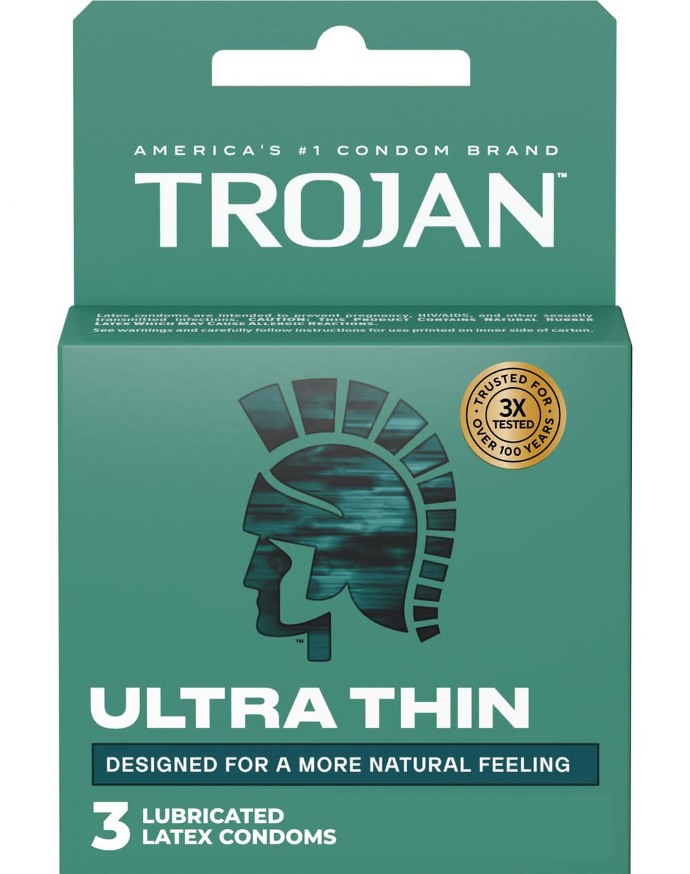 Trojan Ultra Thin Lubricated Latex Condoms (3 ct)