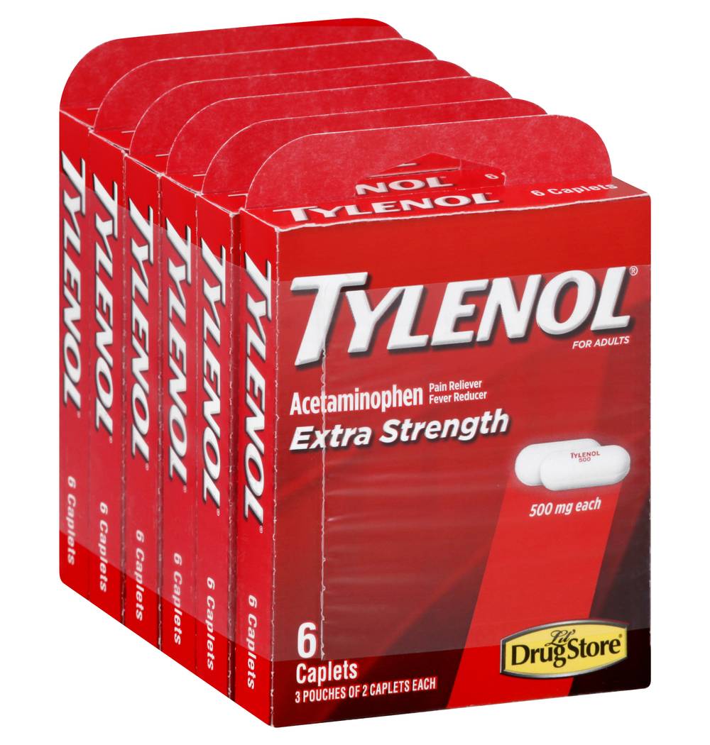 Tylenol 500 Mg Extra Strength Acetaminophen Pain Reliever (1 oz, 6 ct)