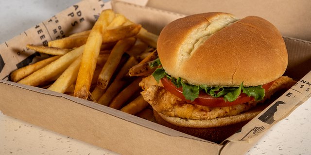 Crispy Chicken Sandwich and French Fries Boxed Meal