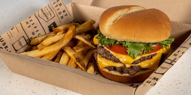 Double Cheeseburger and French Fries Boxed Meal