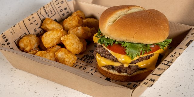 Double Cheeseburger and Tater Tots Boxed Meal