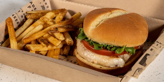 Grilled Chicken Sandwich and French Fries Boxed Meal