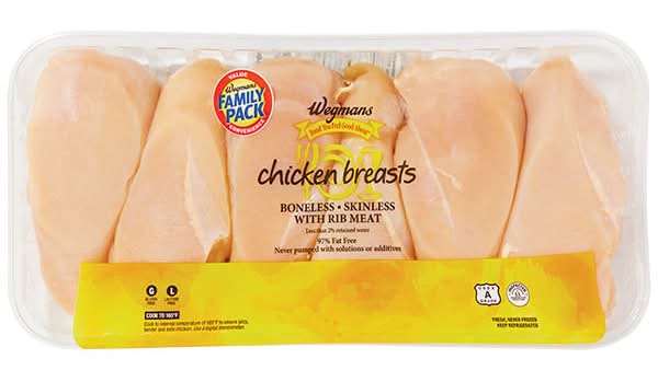 Wegmans Boneless, Skinless Chicken Breasts with Rib Meat, FAMILY PACK
