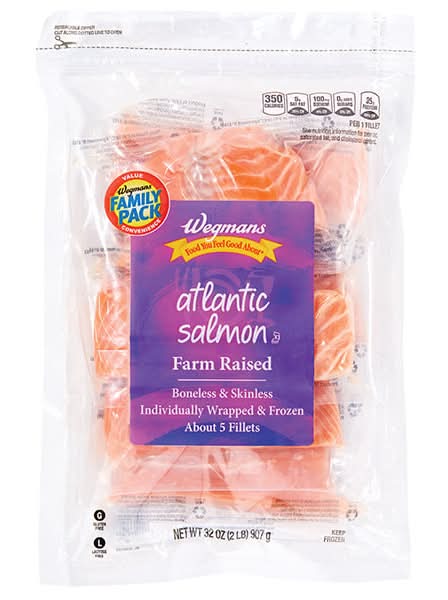 Wegmans Frozen Farm Raised Atlantic Salmon, FAMILY PACK