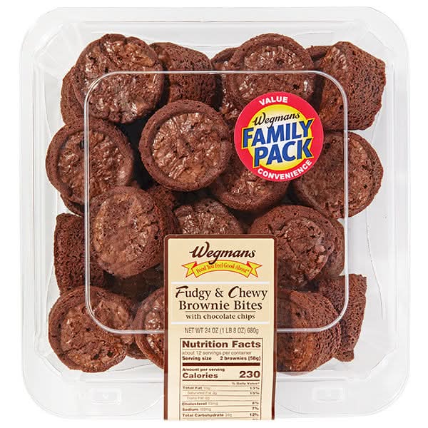 Wegmans Fudgy and Chewy Brownie Bites with Chocolate Chips