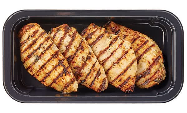 Wegmans Fully Cooked Grilled Lemon Garlic Boneless Chicken Breast, Raised without Antibiotics, FAMILY PACK