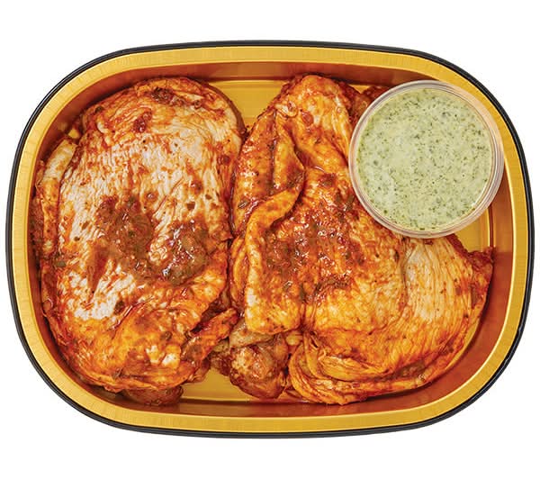 Wegmans Gold Pan Peruvian Chicken Thighs with Cilantro Lime Dipping Sauce, Ready to Cook