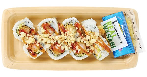 Wegmans Shrimp Tempura Roll with White Rice (Cooked Sushi)