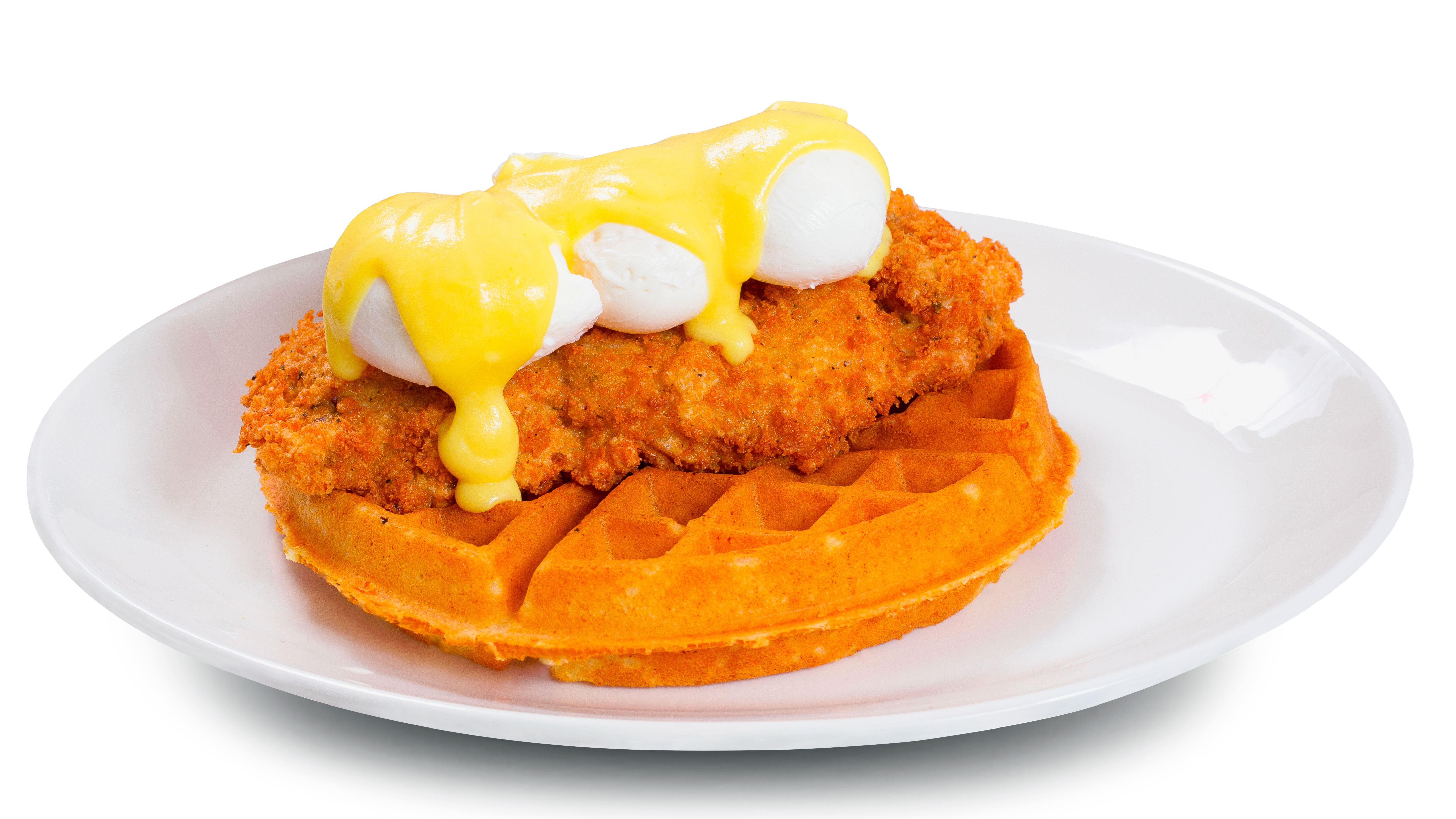 Chicken Waffle Benedict  1090 Cals