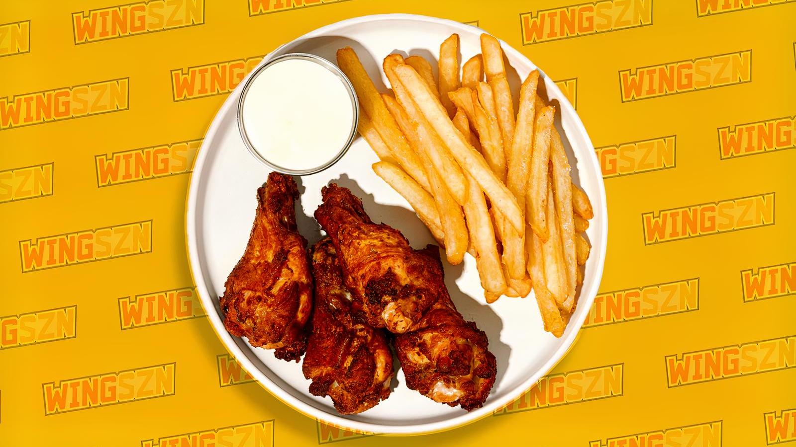 4 Pcs Wing Basket + Fries!