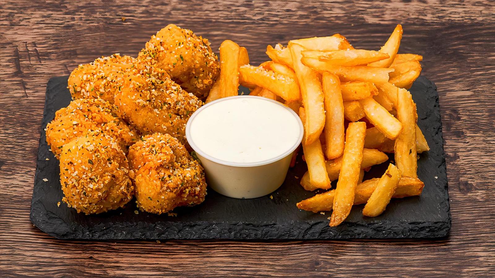 6 Piece Crispy Wings and Fries Combo