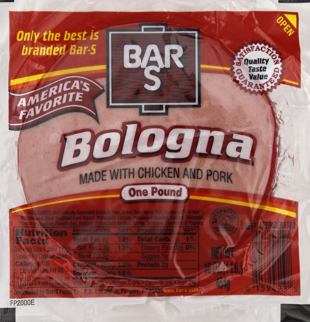Bar-S Classic Bologna Made With Chicken and Pork (16 oz)