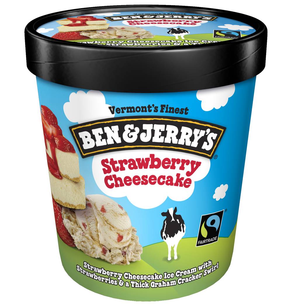 Ben and Jerry's Vermont's Finest Ice Cream, Strawberry-Cheesecake (473 ml)